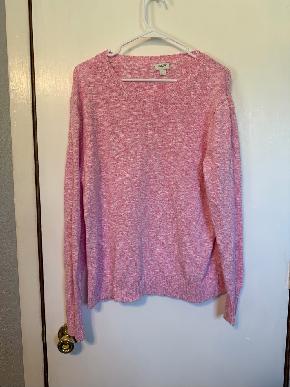 J. Crew Pink Marled Crewneck Sweater